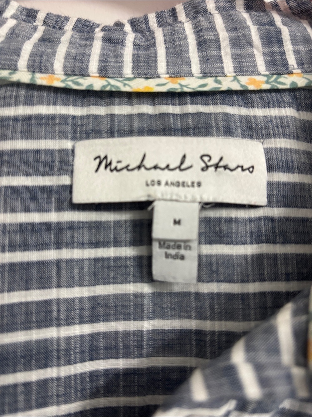 Michael Stars Light Blue & White Striped Button-Down Shirt - Picture 2 of 6
